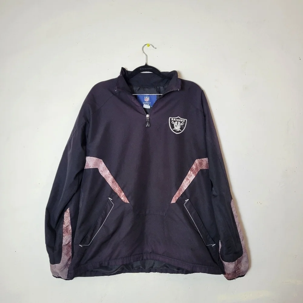 Vtg Oakland Raiders NFL Womens M Reebok On Field Windbreaker Jacket‎ PLEASE READ